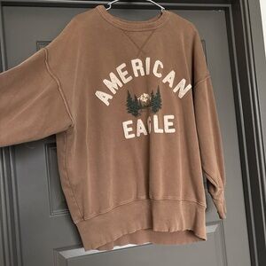 American Eagle Outfitters Tan Crewneck Sweater